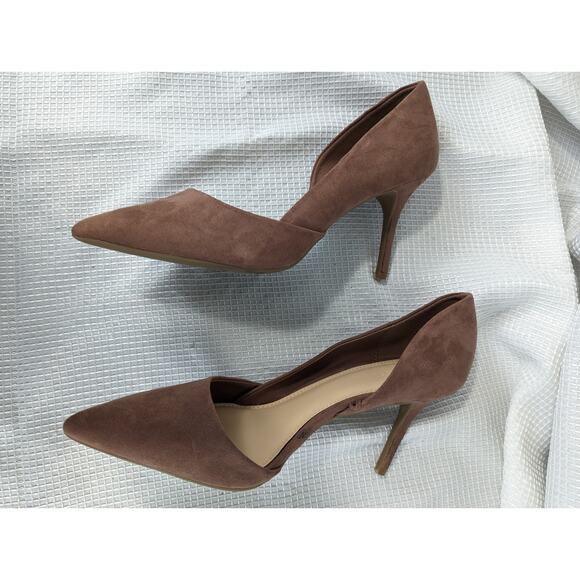 OLD NAVY! BLUSH PLUM MICROFIBER FAUX SUEDE LEATHER HEELS, PUMPS! SZ 10 - Picture 4 of 9
